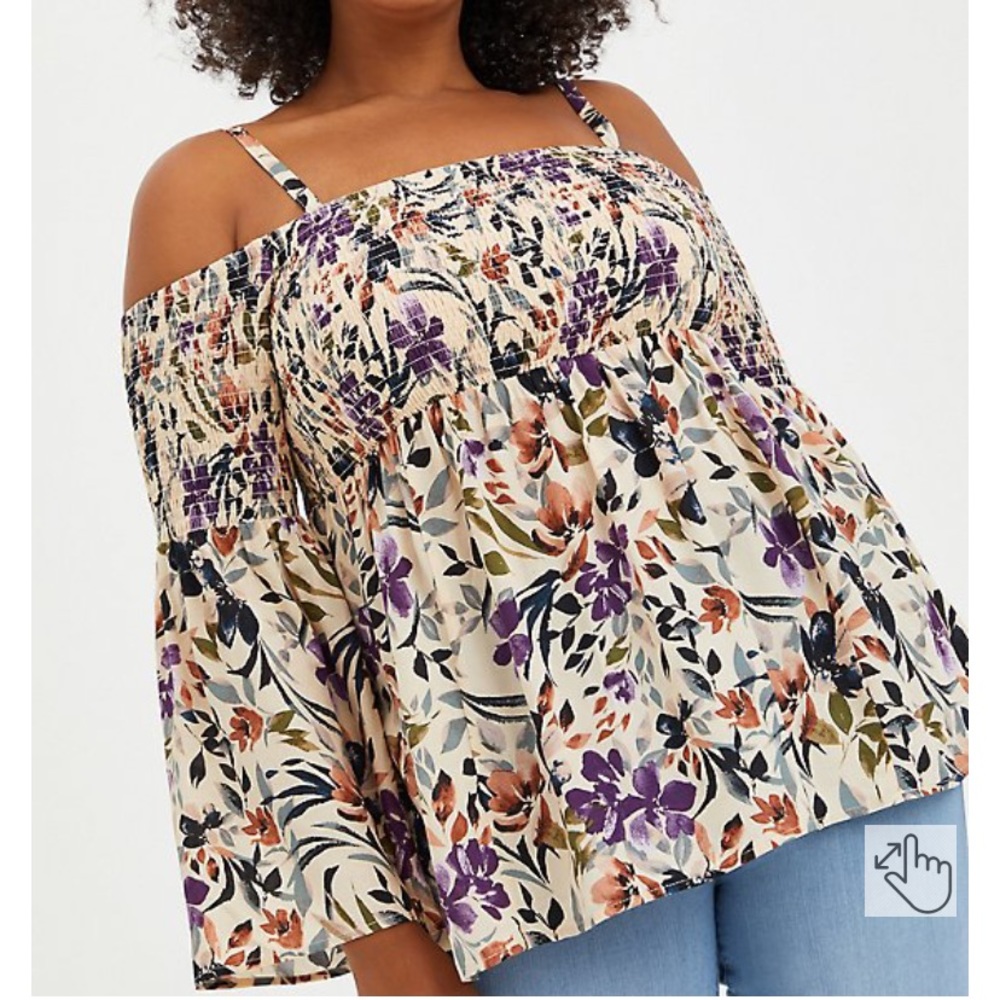 Torrid Off the Shoulder floral Top Plus Size 3